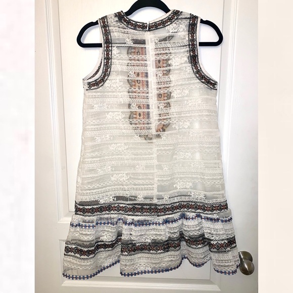 Chicwish white lace embroidered sheer tunic top / mini dress - Picture 3 of 9